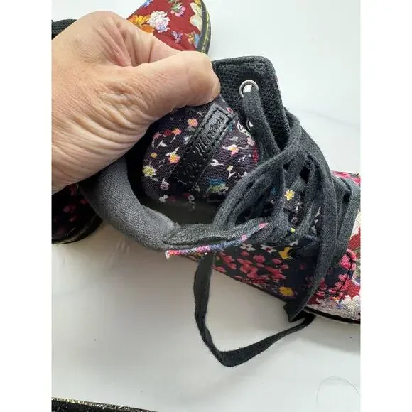 Dr. Martens Maelly Dark Floral Canvas Upper High Top Combat Boots Women’s Size 5 - Picture 11 of 12